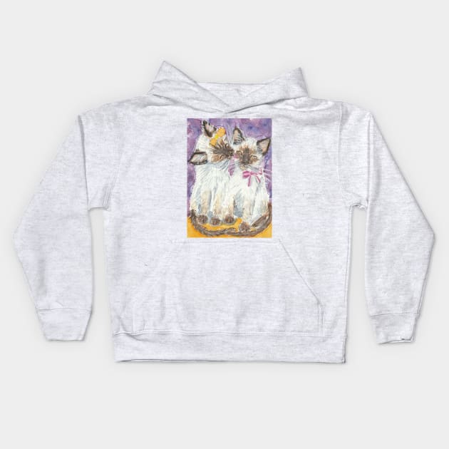 siamese kittens Kids Hoodie by SamsArtworks